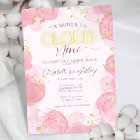 Cloud Nine 9 Pink Gold Faux Glitter Bridal Shower