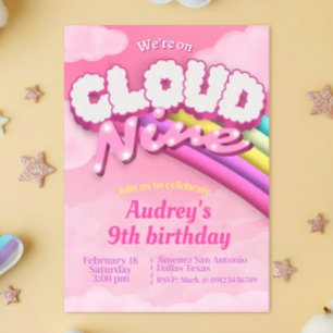Cloud Nine - 9th Birthday Invitation