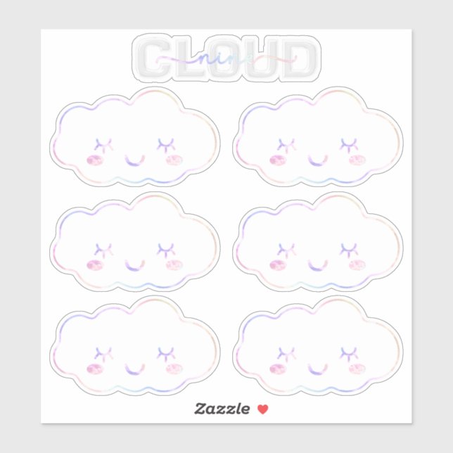 Cloud Nine 9th Birthday Sticker – Kawaii Pastel Sk (Sheet)