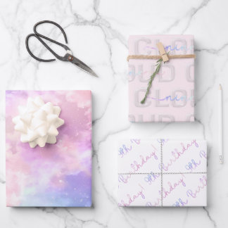 Cloud Nine 9th Birthday Wrapping Paper – Pastel Sk