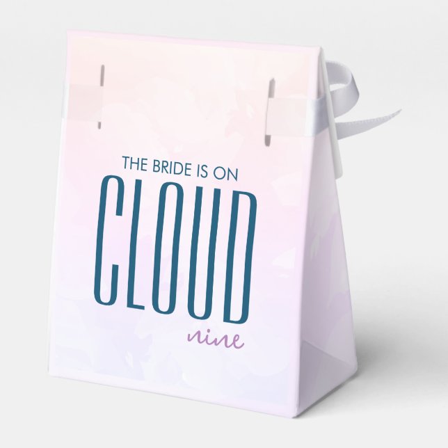 Cloud Nine Artsy Bold Pastel Bridal Shower Favour Box (Back Side)