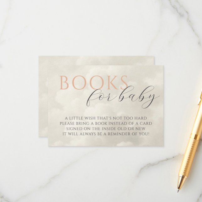 Cloud Nine Baby Shower Books for Baby Enclosure Card (Front/Back In Situ)