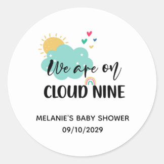 Cloud Nine Baby Shower  Classic Round Sticker