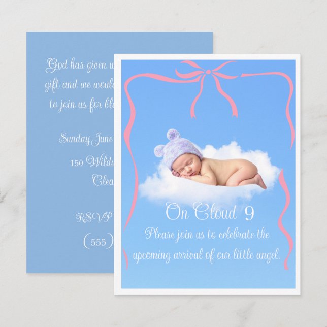 Cloud Nine Baby Shower Digital Download Invite (Front/Back)
