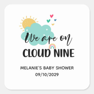 Cloud Nine Baby Shower Square Sticker