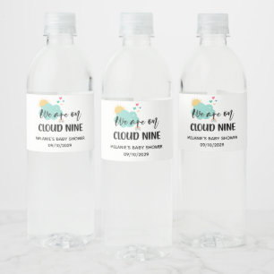 Cloud Nine Baby Shower Water Bottle Label