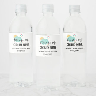 Cloud Nine Baby Shower Water Bottle Label