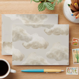 Cloud Nine Beige Gender Neutral Sky Baby Shower Envelope