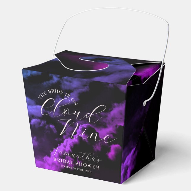 Cloud nine Black Celestial Galaxy Bridal Shower Favour Box (Front)