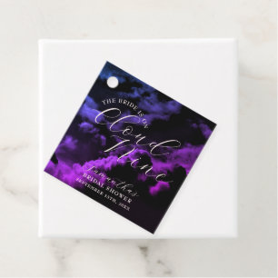 Cloud nine Black Celestial Galaxy Bridal Shower Favour Tags