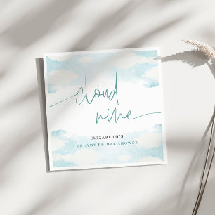 Cloud Nine Blue and White Bridal Shower dreamy Napkin