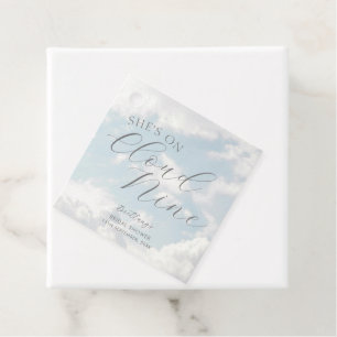 Cloud Nine Blue Cloudy Sky Modern Bridal Shower Favour Tags