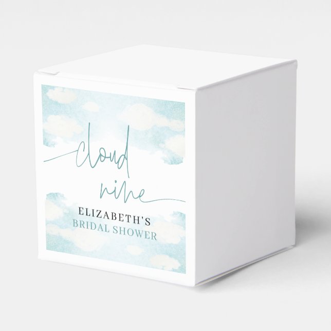 Cloud Nine Blue White Bridal Shower dreamy favour Favour Box (Front Side)