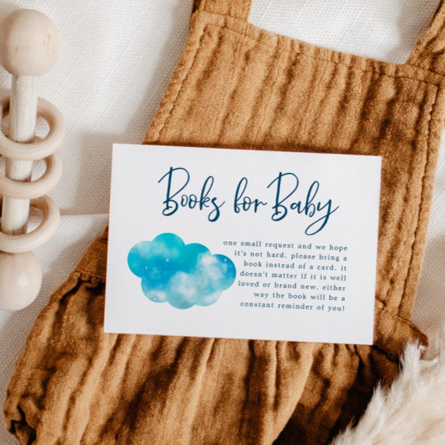 Cloud Nine Boy Baby Shower Book Request  Enclosure Card (Creator Uploaded)