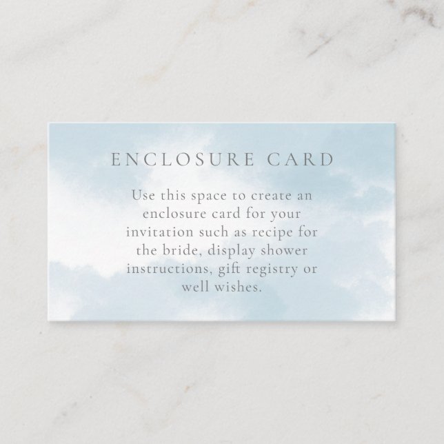 Cloud Nine Bridal Shower Enclosure Card (Front)