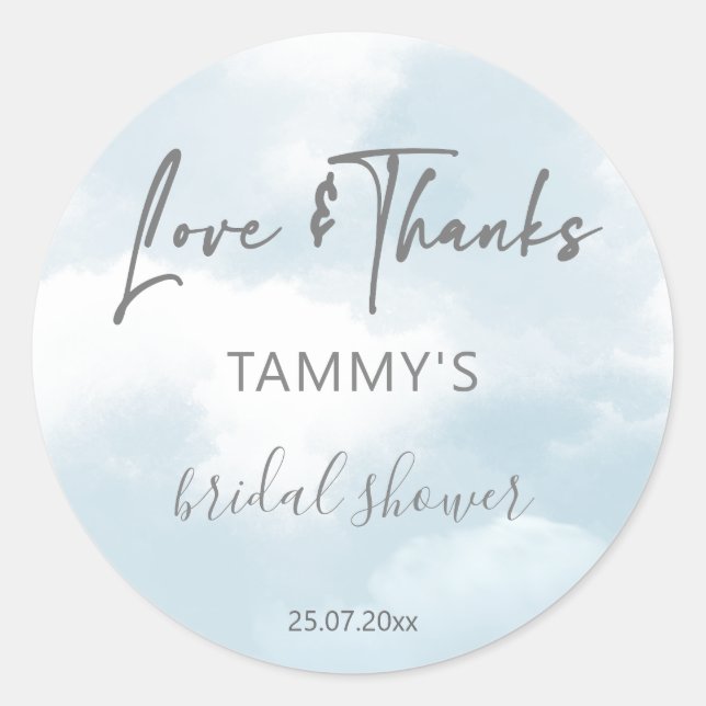 Cloud nine bridal shower favour gift classic round sticker (Front)