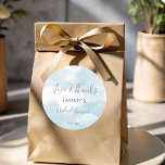 Cloud nine bridal shower favour gift classic round sticker<br><div class="desc">She is on cloud nine bridal shower personalised favour gift stickers,   Pastel watercolor clouds,  grey modern script.</div>