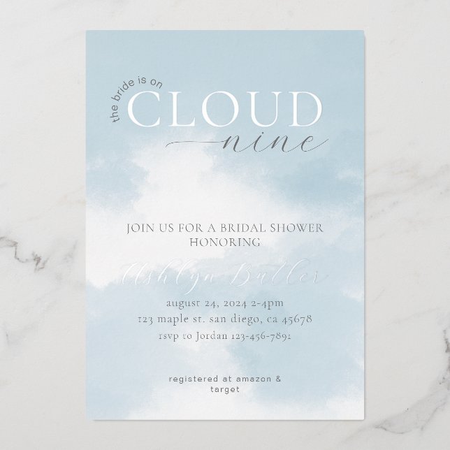 Cloud Nine Bridal Shower Invitation (Front)
