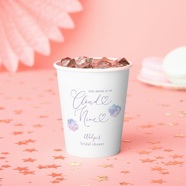 Cloud Nine Bridal Shower Paper Cups (Insitu)