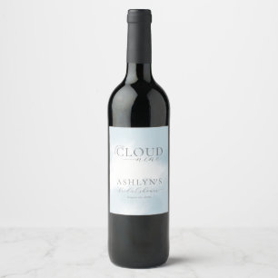 Cloud Nine Bridal Shower Wine Label