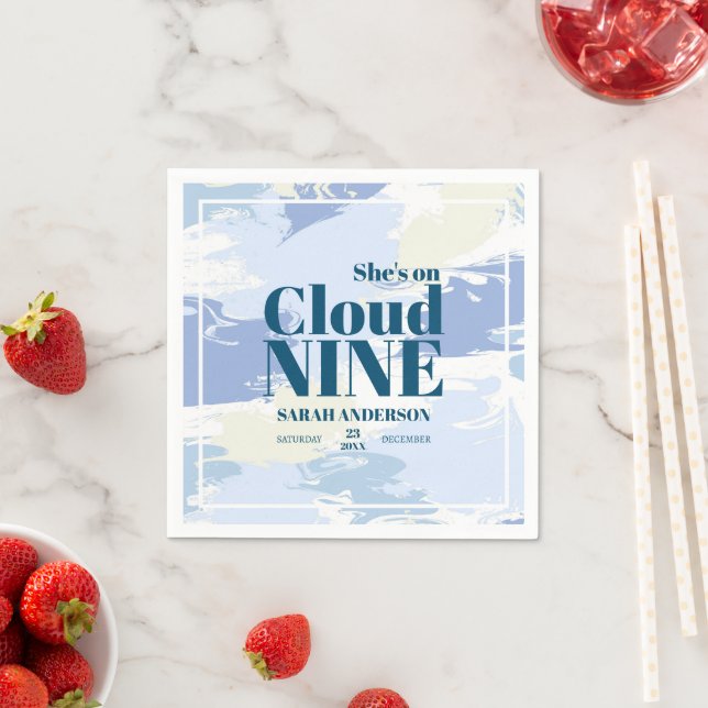 Cloud Nine Cloudy Art Bridal Shower Napkin (Insitu)