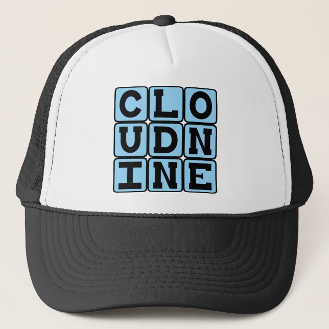Cloud Nine, Feeling Great Trucker Hat (Front)