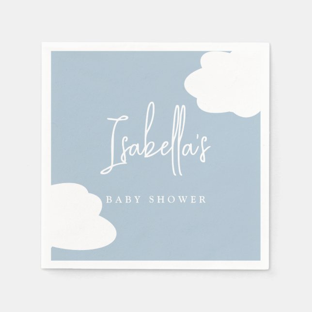 Cloud Nine Gender Neutral Baby Shower Napkin (Front)