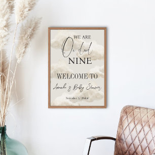 Cloud Nine Gender Neutral Sky Baby Shower Welcome Poster