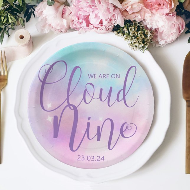 Cloud Nine Girl Baby Shower   Paper Plate (Creator Uploaded)
