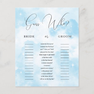 Cloud Nine Guess Who Bride or Groom Game