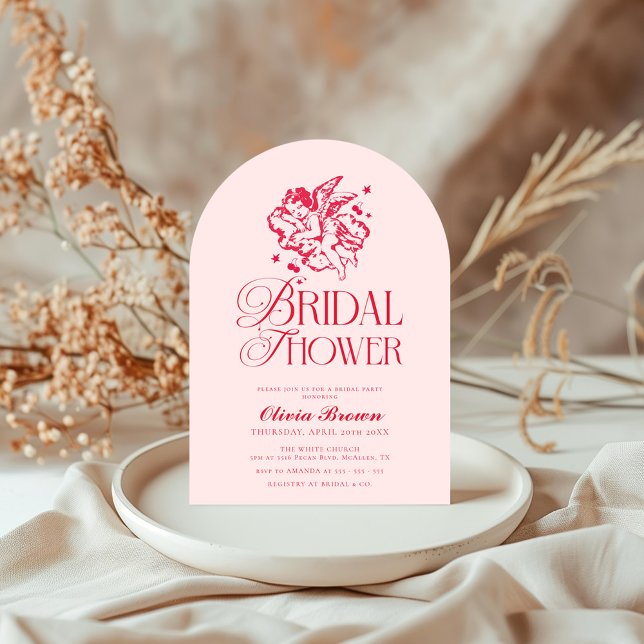 Cloud Nine Modern Cherub Bridal Shower Invitation (Creator Uploaded)