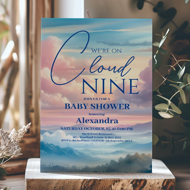 Cloud nine rainbow glitter baby shower  invitation (Creator Uploaded)