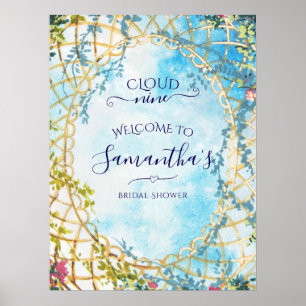 Cloud Nine Rococo Revival Bridal Shower Welcome Poster