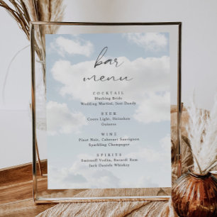 Cloud Nine Theme Cloud 9 Bar Menu Poster