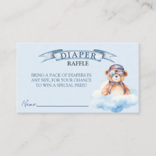 Cloud Nine Vintage Bear Diaper Raffle Baby Shower Enclosure Card