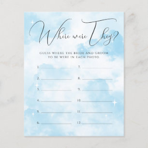 Cloud Nine Where Were They Bridal Shower Game
