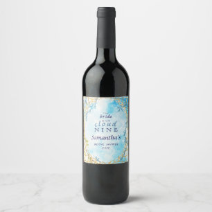 Cloud Nine Whimsical Rococo Revival Bridal Shower Wine Label