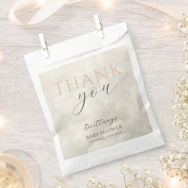 Cloud Nine White Clouds Baby Shower Favour Bag (Clipped)