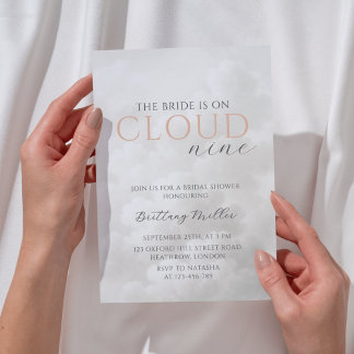 Cloud Nine White Clouds Bridal Shower Invitation