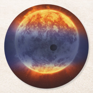 Cloud Of Hydrogen Gas Off Exoplanet Gj 3470b Round Paper Coaster