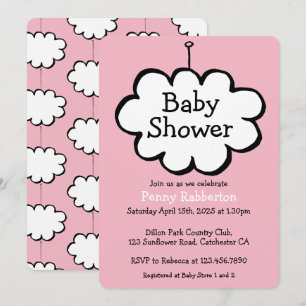 Cloud on a String Baby Shower Invite