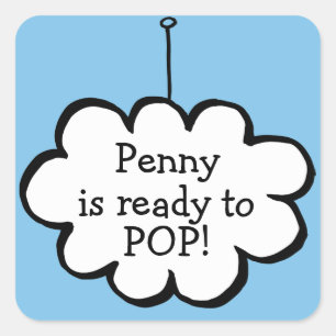 Cloud on a String Ready to POP Square Sticker