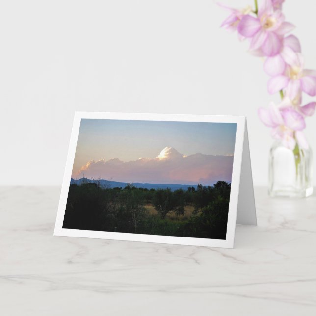 Cloud Over Mountains Landscape Card (Orchid)