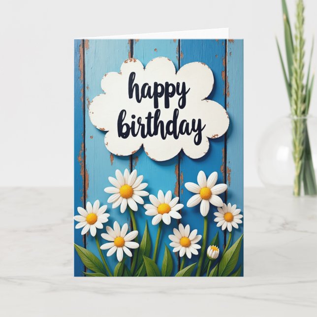 Cloud Plaque Birthday Card (Front)