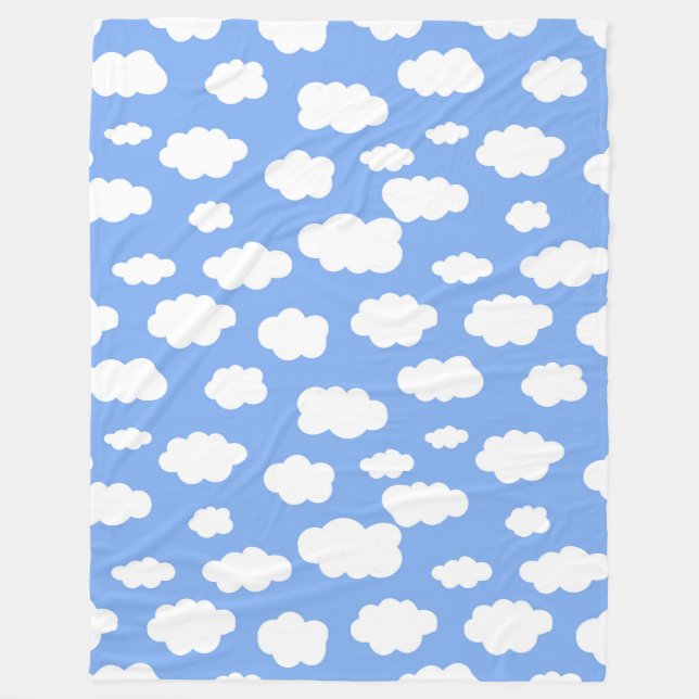 Cloud Print Fleece Blanket (Front)