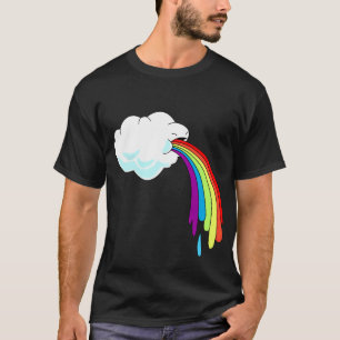 Cloud Puking Rainbow Black T-shirt