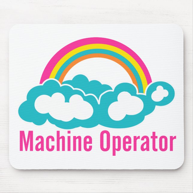 Cloud Rainbow Machine Operator Mouse Pad (Front)