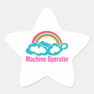 Cloud Rainbow Machine Operator Star Sticker