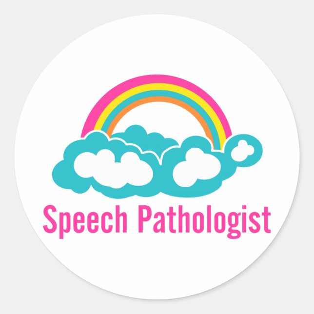 Cloud Rainbow Speech Pathologist Classic Round Sticker (Front)
