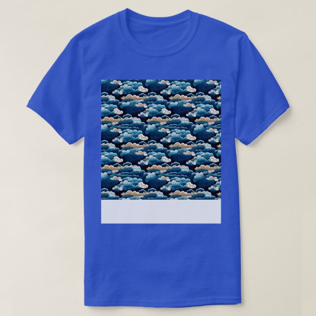 Cloud Seamless Pattern Sky Cloudscape Floating Day T-Shirt (Design Front)